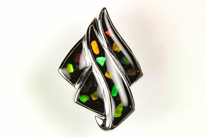 Exciting, Ammolite Mosaic Pendant - Sterling Silver #206081